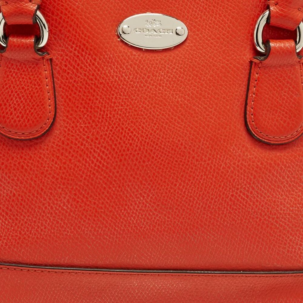 Coach Cora Dome Orange Leather Satchel - Picture 5 of 7